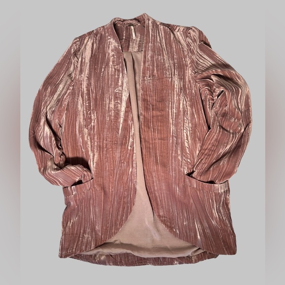 Free People Pink Velvet Blazer - Picture 6 of 9